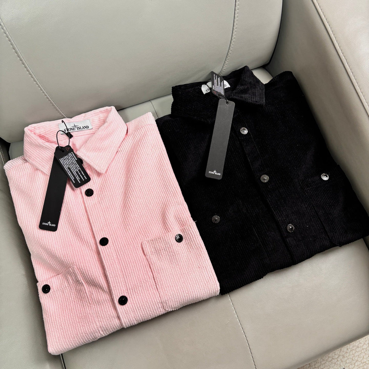 Stone Island Wide-Wale Corduroy Overshirt with Snap Buttons and Compass Badge