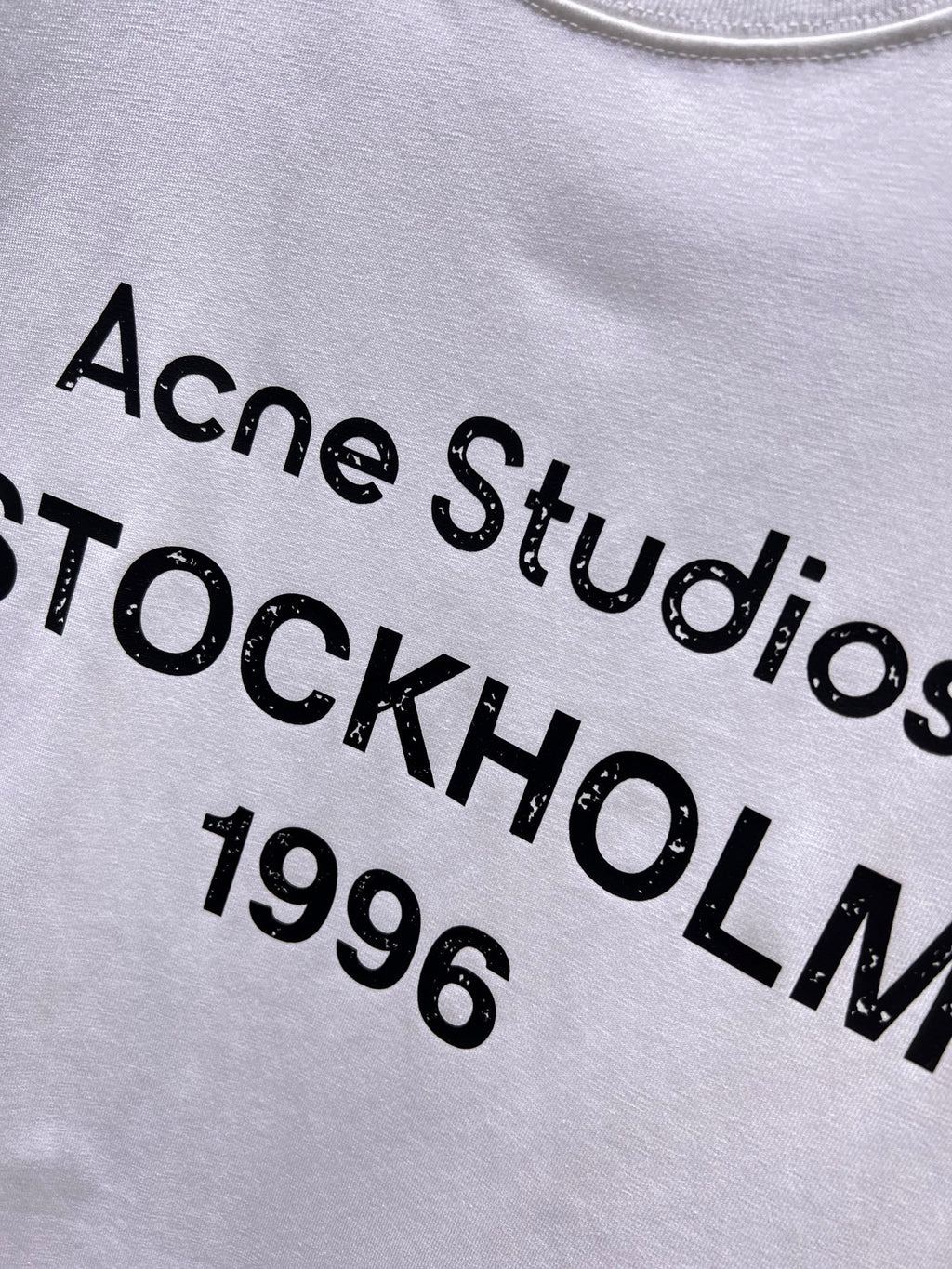 Acne Studios Stockholm 1996 Front Print Crew‑Neck Short‑Sleeve T‑Shirt