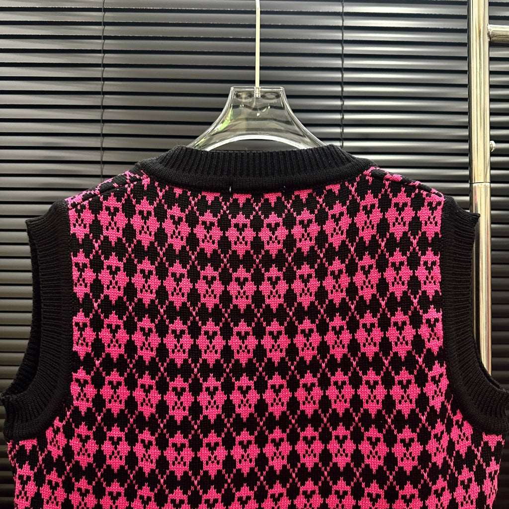 AMI Argyle Jacquard V‑Neck Knit Vest