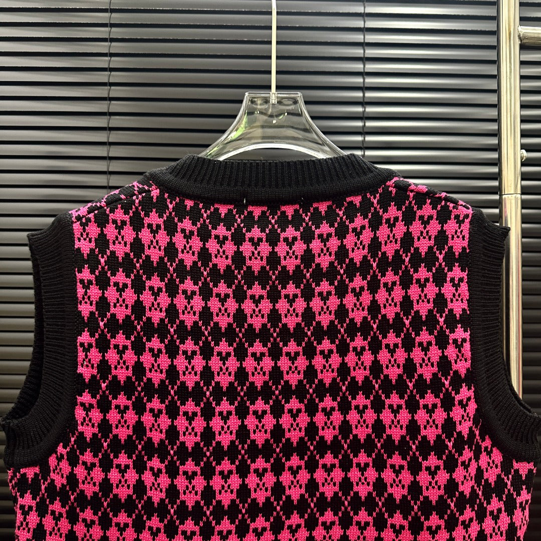 AMI Argyle Jacquard V‑Neck Knit Vest