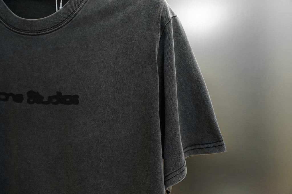 Acne Studios Washed Effect Front Logo Crew‑Neck Short‑Sleeve T‑Shirt