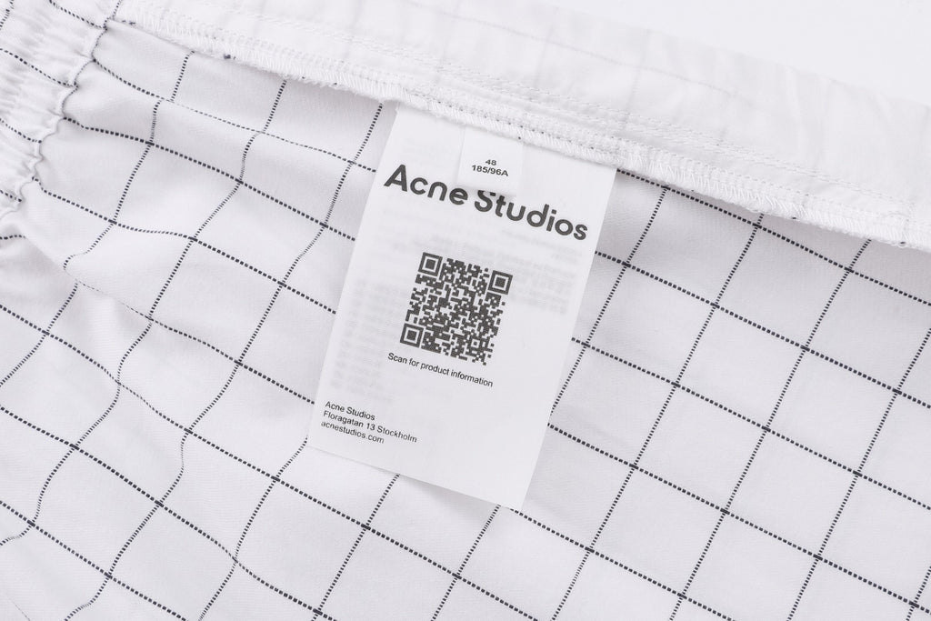 Acne Studios Grid‑Pattern Drawstring Casual Shorts