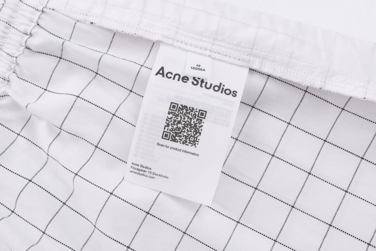 Acne Studios Grid‑Pattern Drawstring Casual Shorts