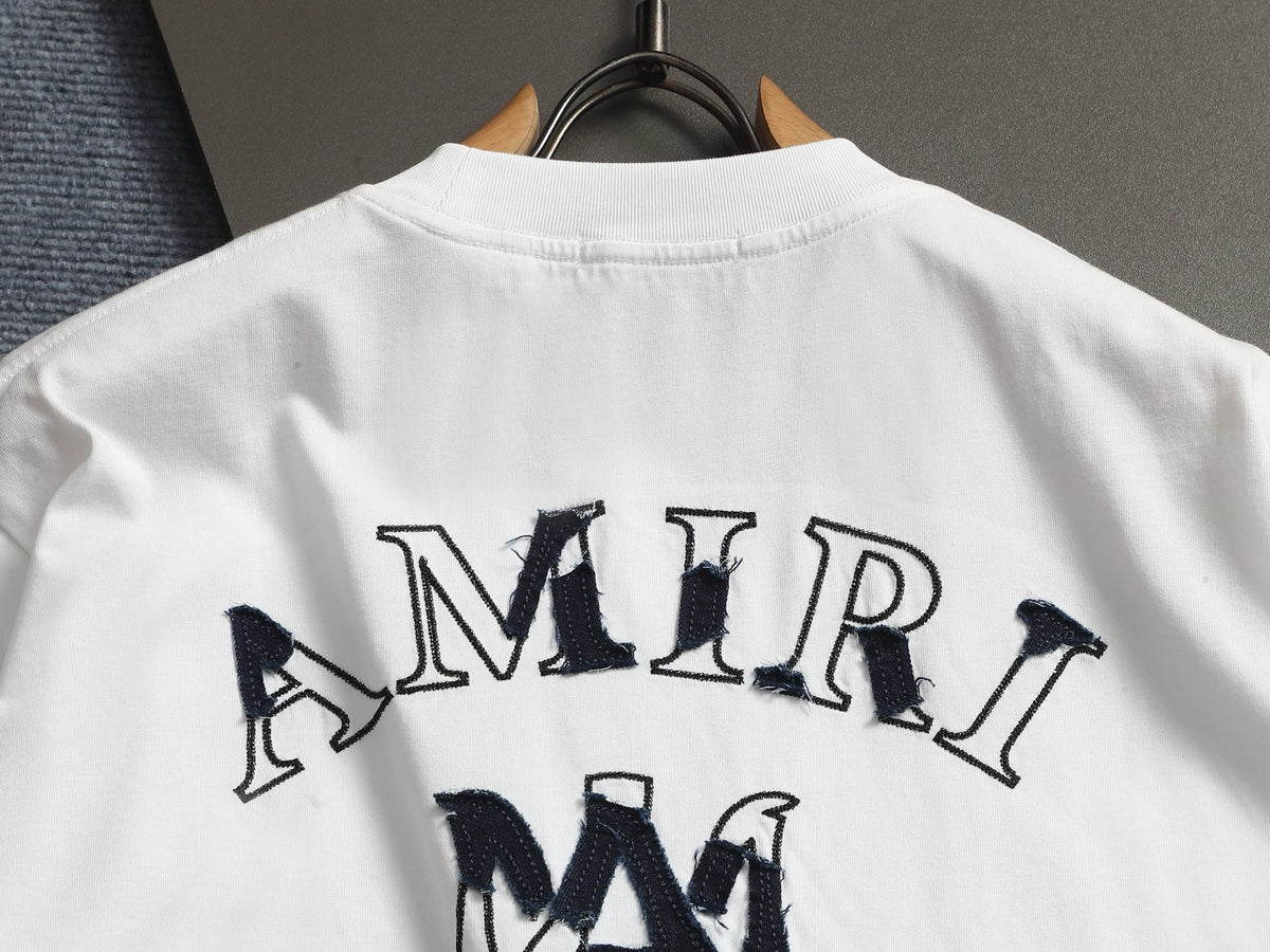 AMIRI MA Heart Motif Crew Neck Short‑Sleeve T‑Shirt