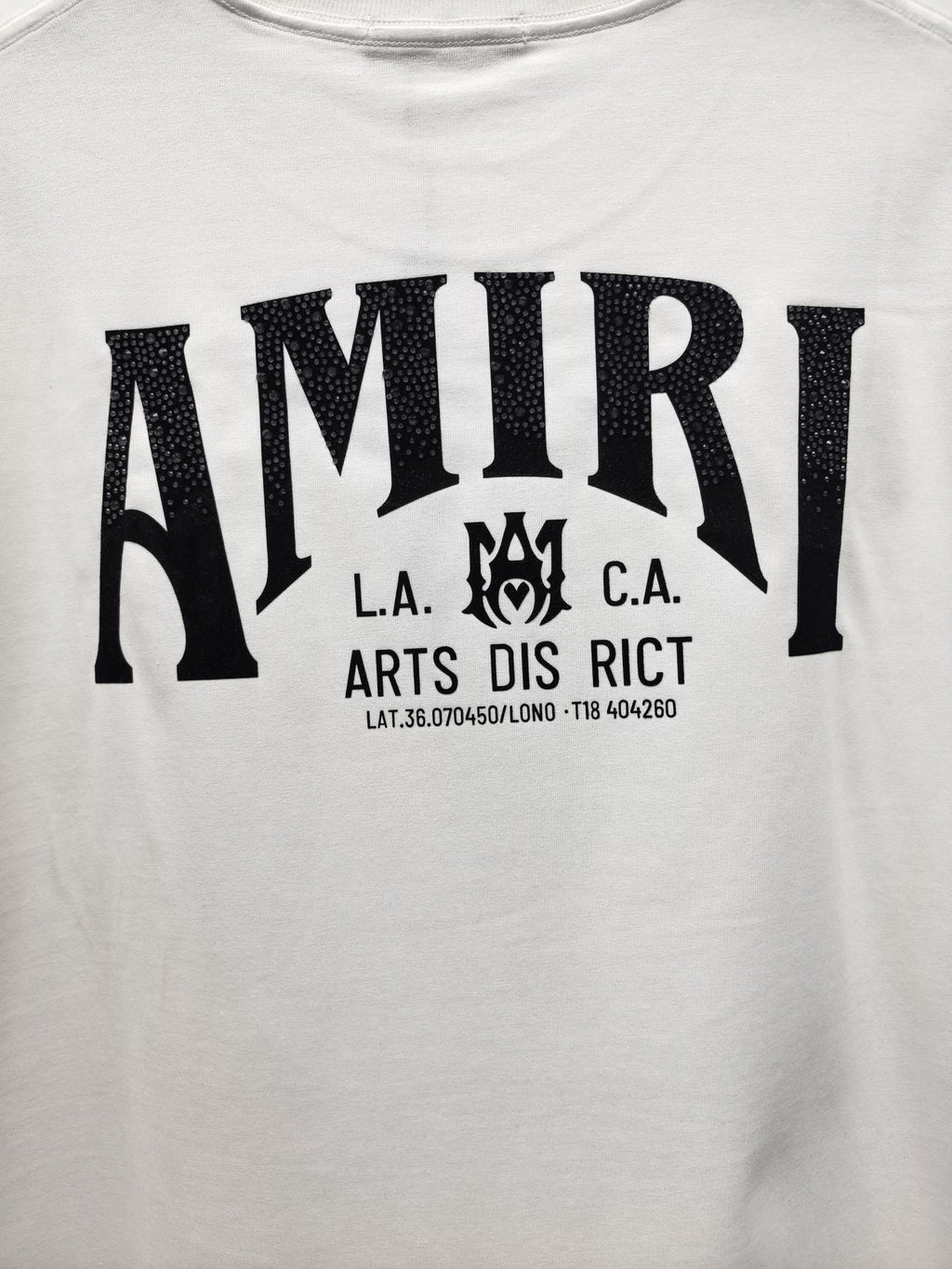 AMIRI Gothic Monogram Chest Graphic Crew Neck Short‑Sleeve T‑Shirt