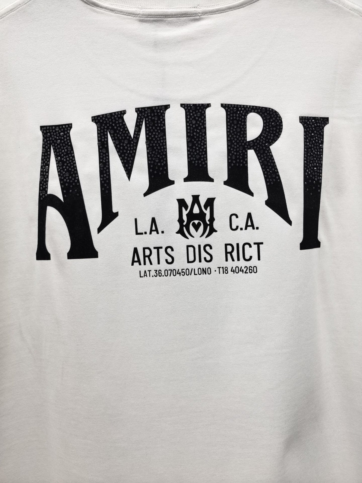 AMIRI Gothic Monogram Chest Graphic Crew Neck Short‑Sleeve T‑Shirt