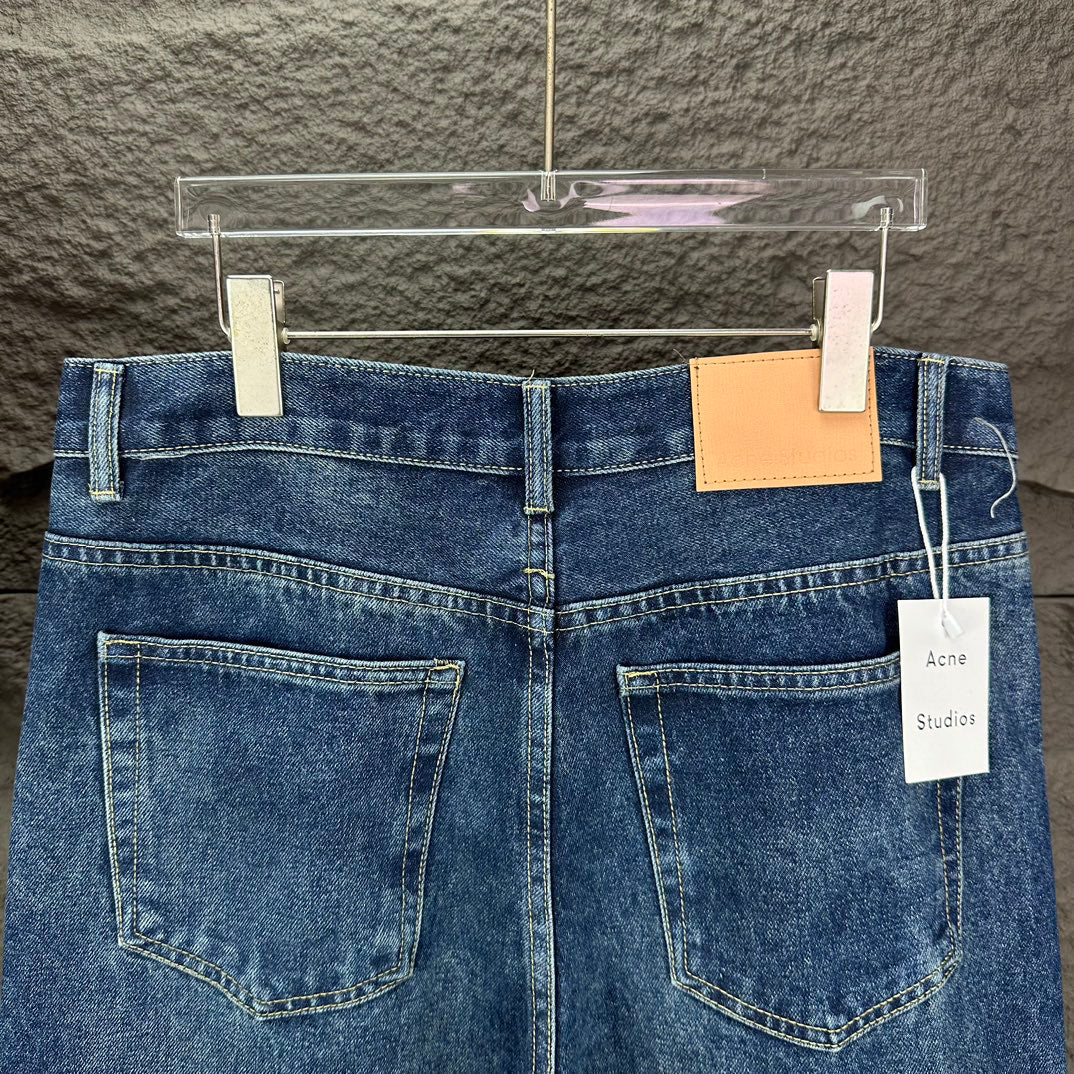 Acne Studios Vintage Whiskering Wide‑Leg Jeans