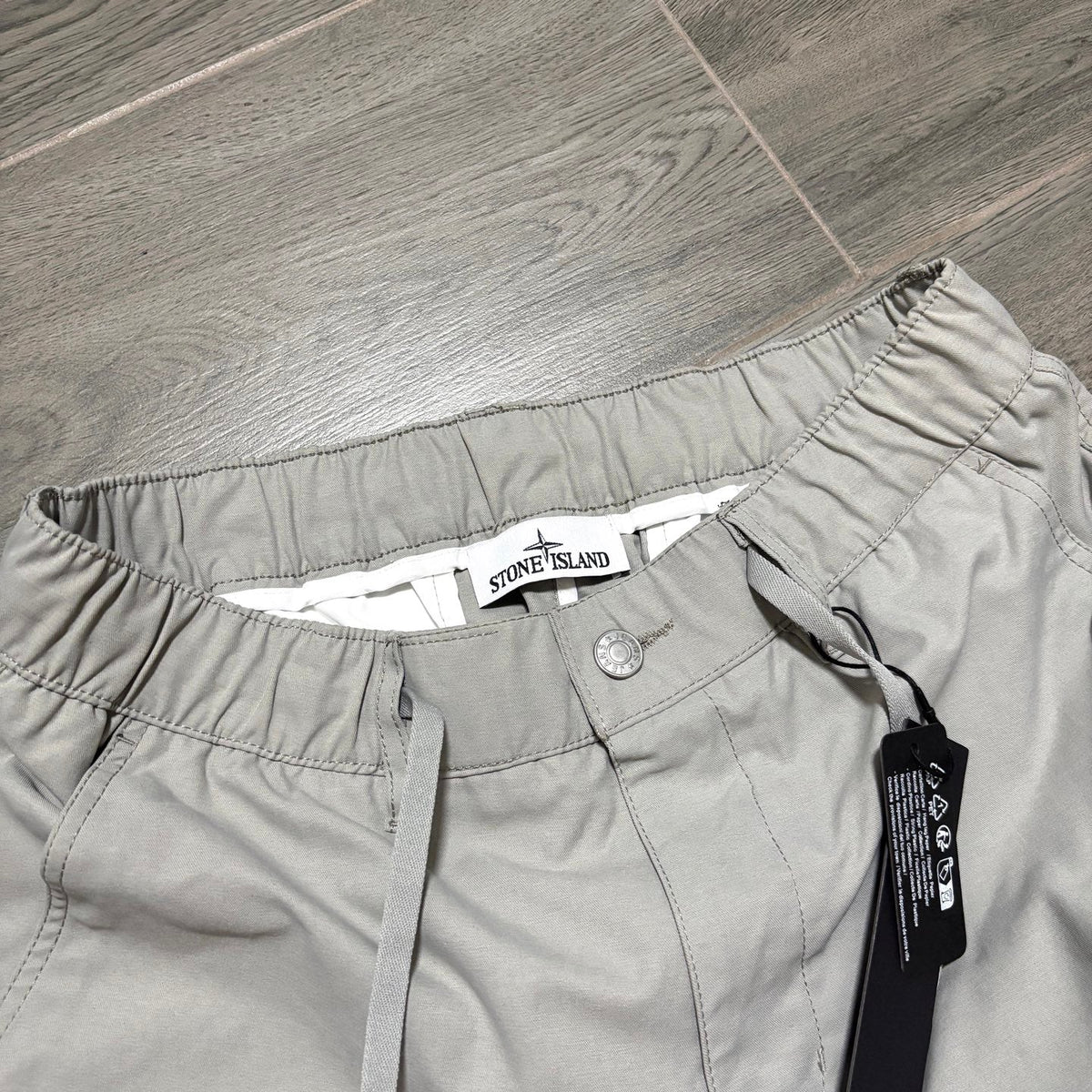 Stone Island Technical Nylon Cargo Shorts with Large Bellows Pockets and Compass Badge