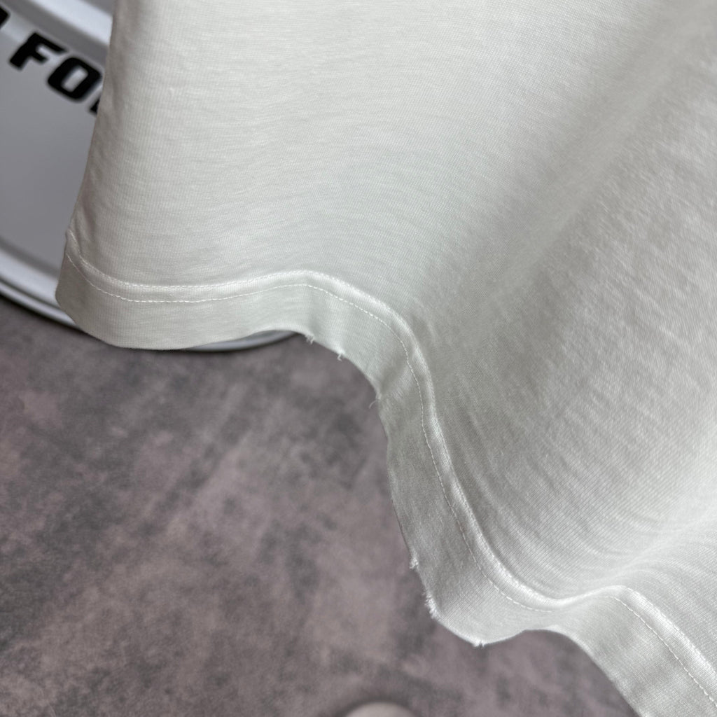 Acne Studios Fairy‑Tales Cursive‑Text Distressed‑Trim Crew‑Neck Short‑Sleeve T‑Shirt