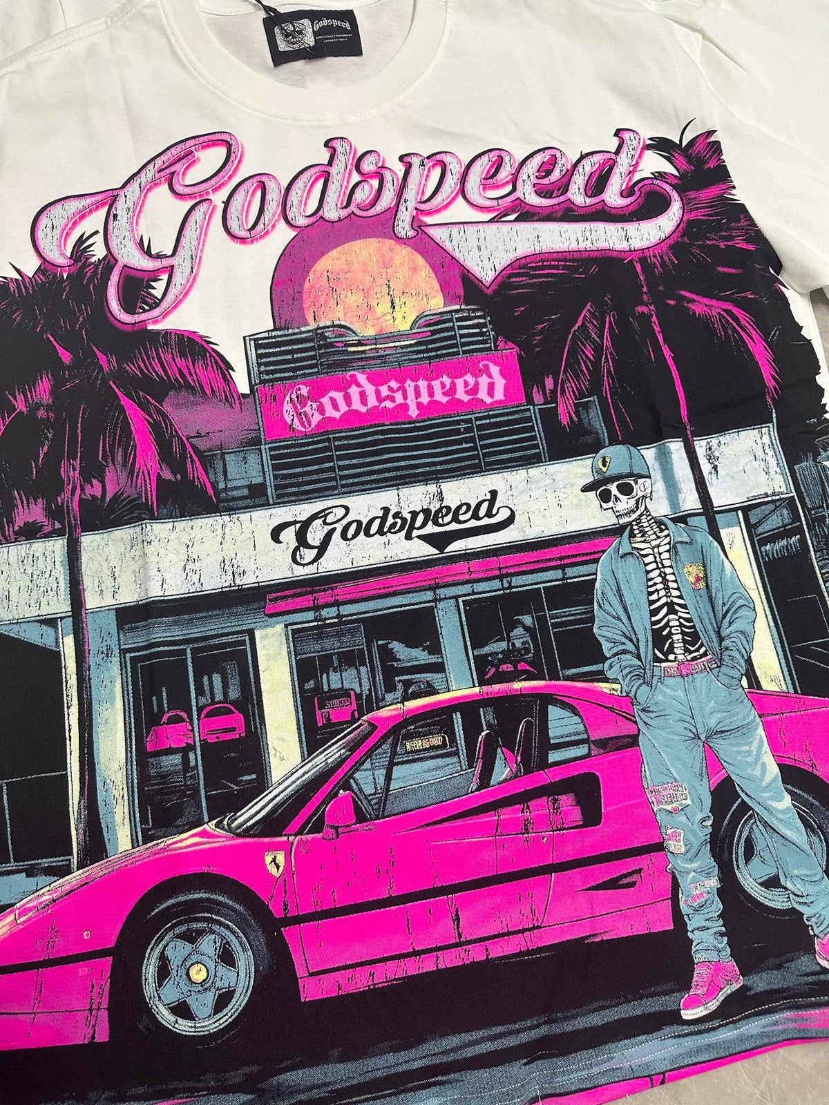 Godspeed Miami Drive‑In Short Sleeve Tee (Vintage White)