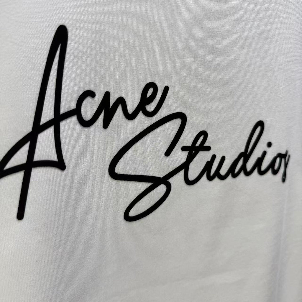 Acne Studios Chest Script‑Logo Crew‑Neck Short‑Sleeve T‑Shirt