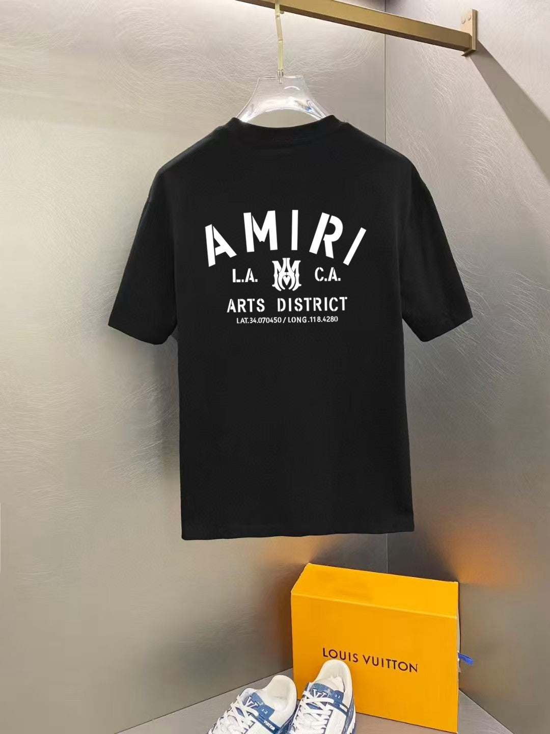 Amiri Arts District Text Chest Graphic Crew‑Neck Short‑Sleeve T‑Shirt