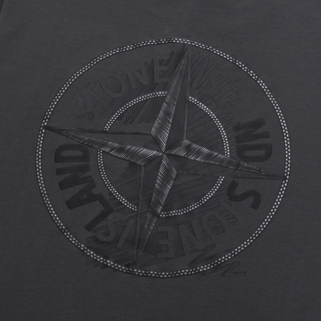 Stone Island Left Chest Horseshoe Compass Badge Print Crew Neck T-Shirt