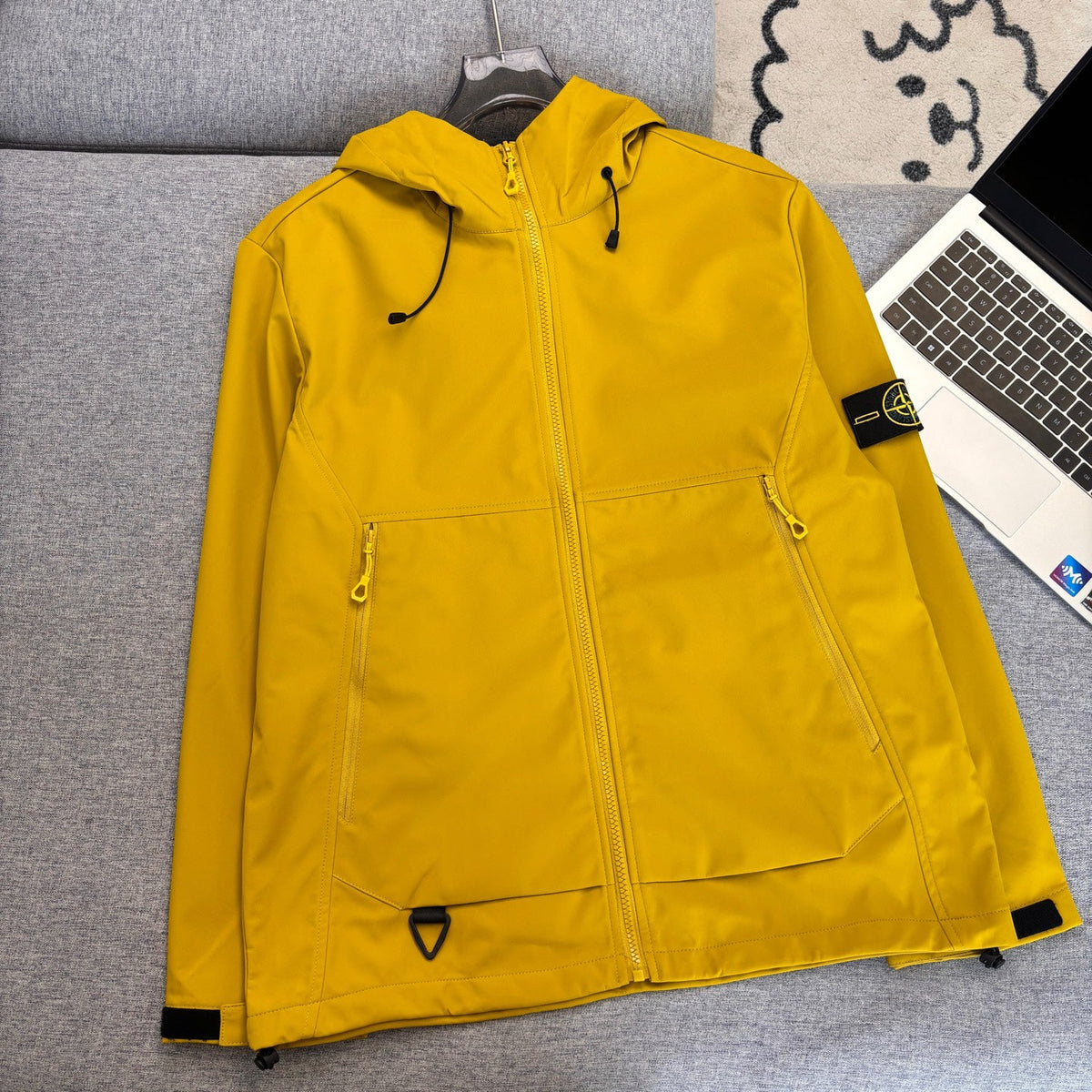 Stone Island Softshell Three-Protection Hooded Jacket with Compass Badge
