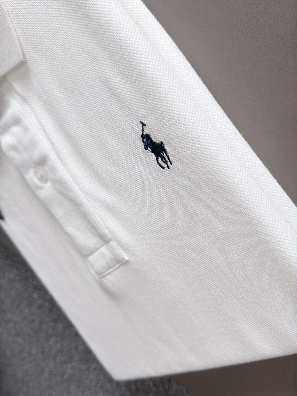 Kids Pique Knit Short‑Sleeve Polo Shirt Small Horse Embroidery Solid White Casual Top