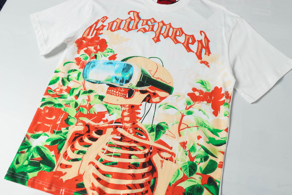 Godspeed Vision Flowers Short‑Sleeve T‑Shirt (White)