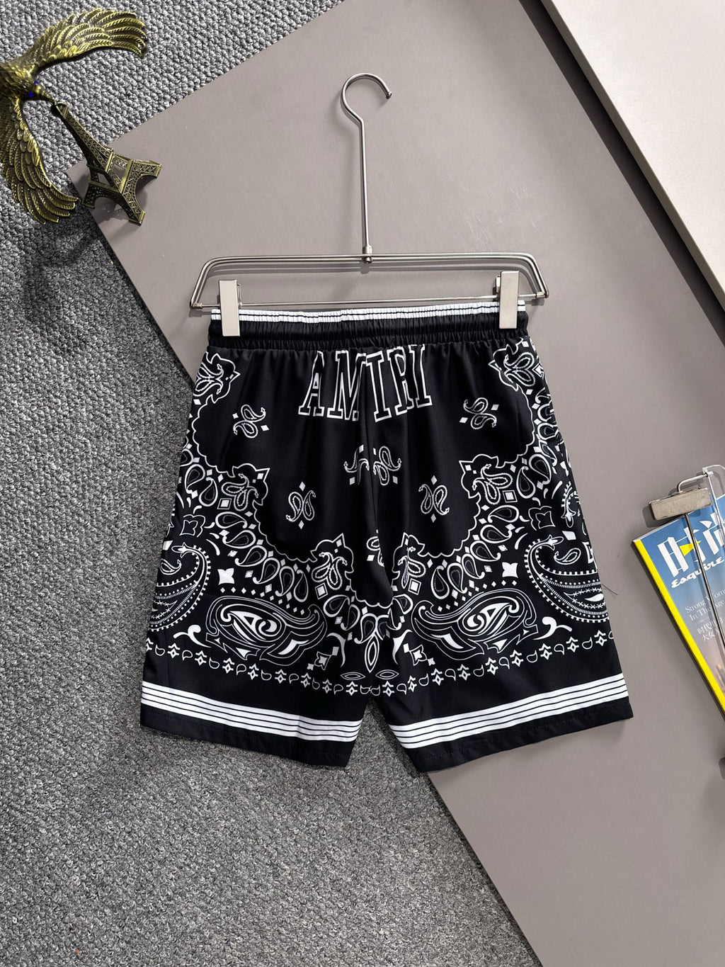 AMIRI Bandana Print Camp Collar Short‑Sleeve Shirt and Shorts Set