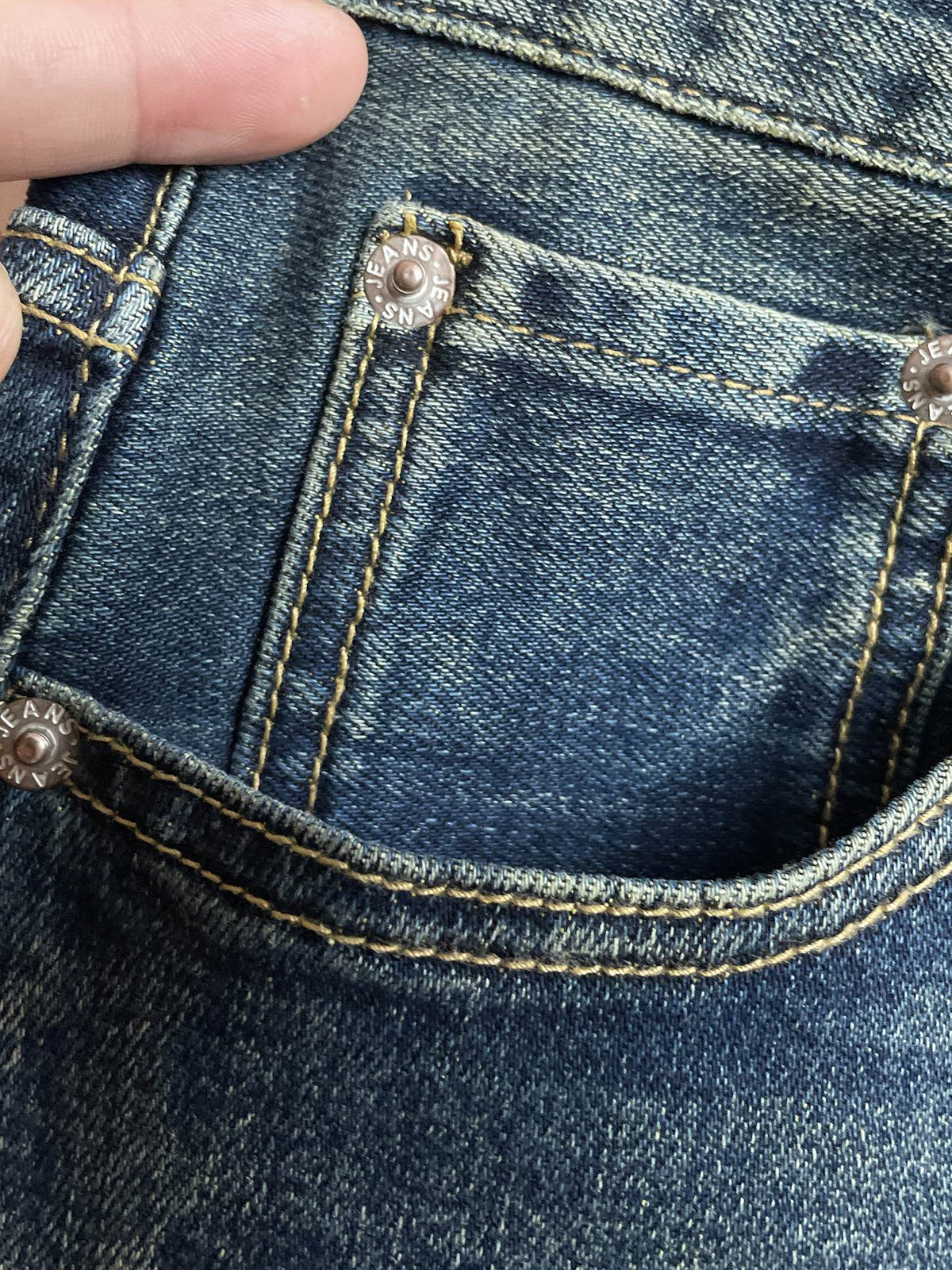 Ralph Lauren Men's Vintage Washed Slim Straight Denim Jeans With Gold‑Tone Hardware