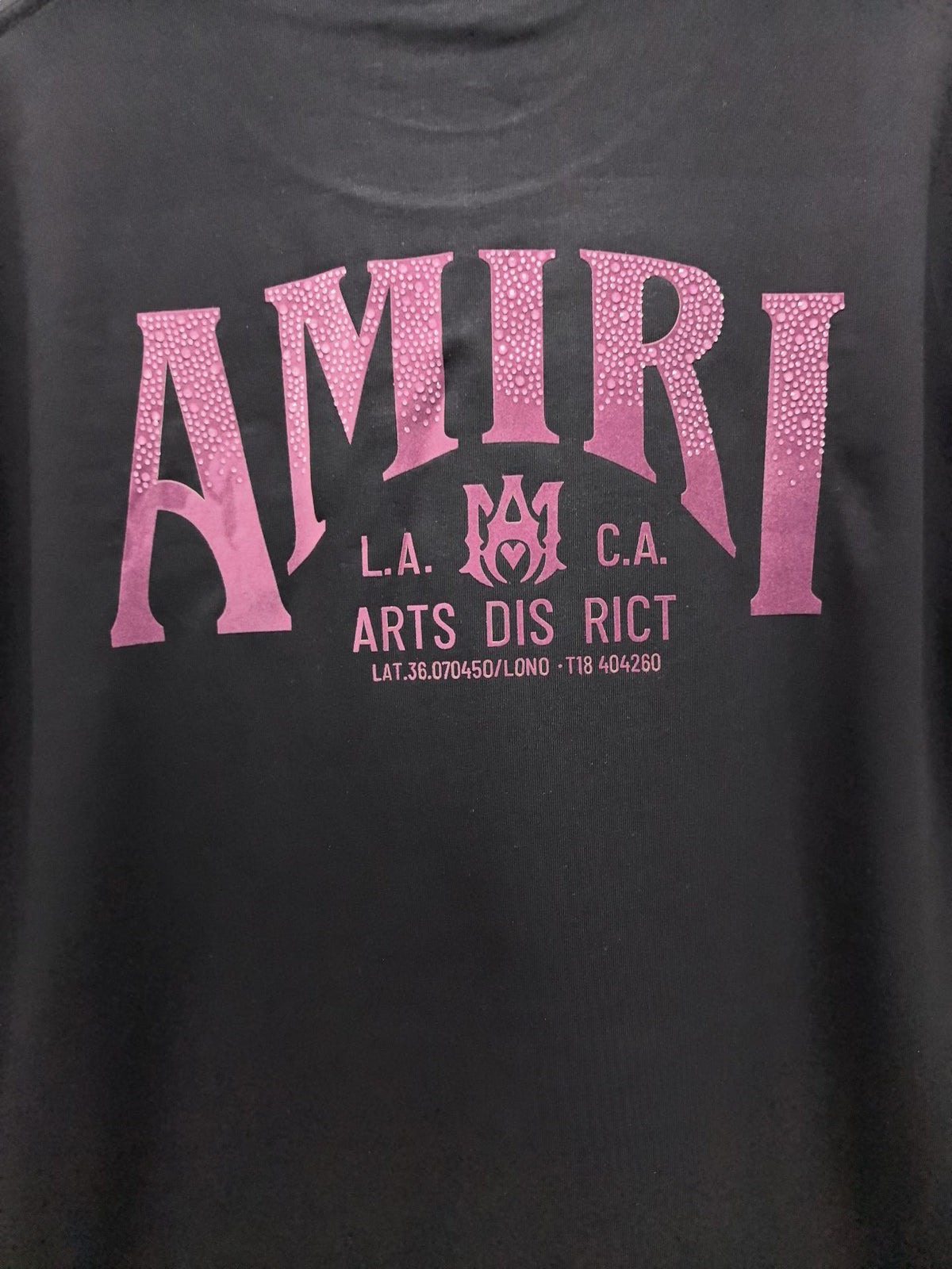 AMIRI Gothic Monogram Chest Graphic Crew Neck Short‑Sleeve T‑Shirt