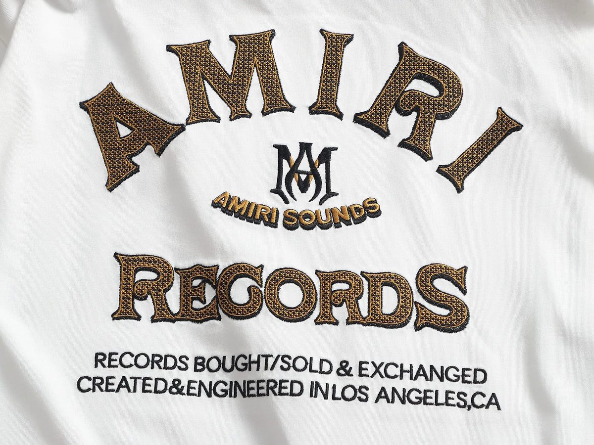 AMIRI Sounds Small Chest Logo Crew‑Neck Short‑Sleeve T‑Shirt