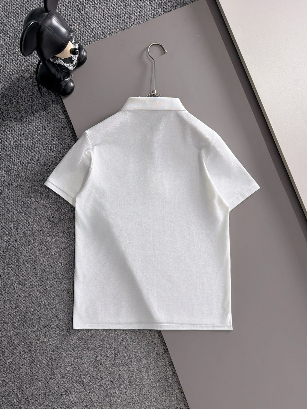 Kids Pique Knit Short‑Sleeve Polo Shirt Small Horse Embroidery Solid White Casual Top