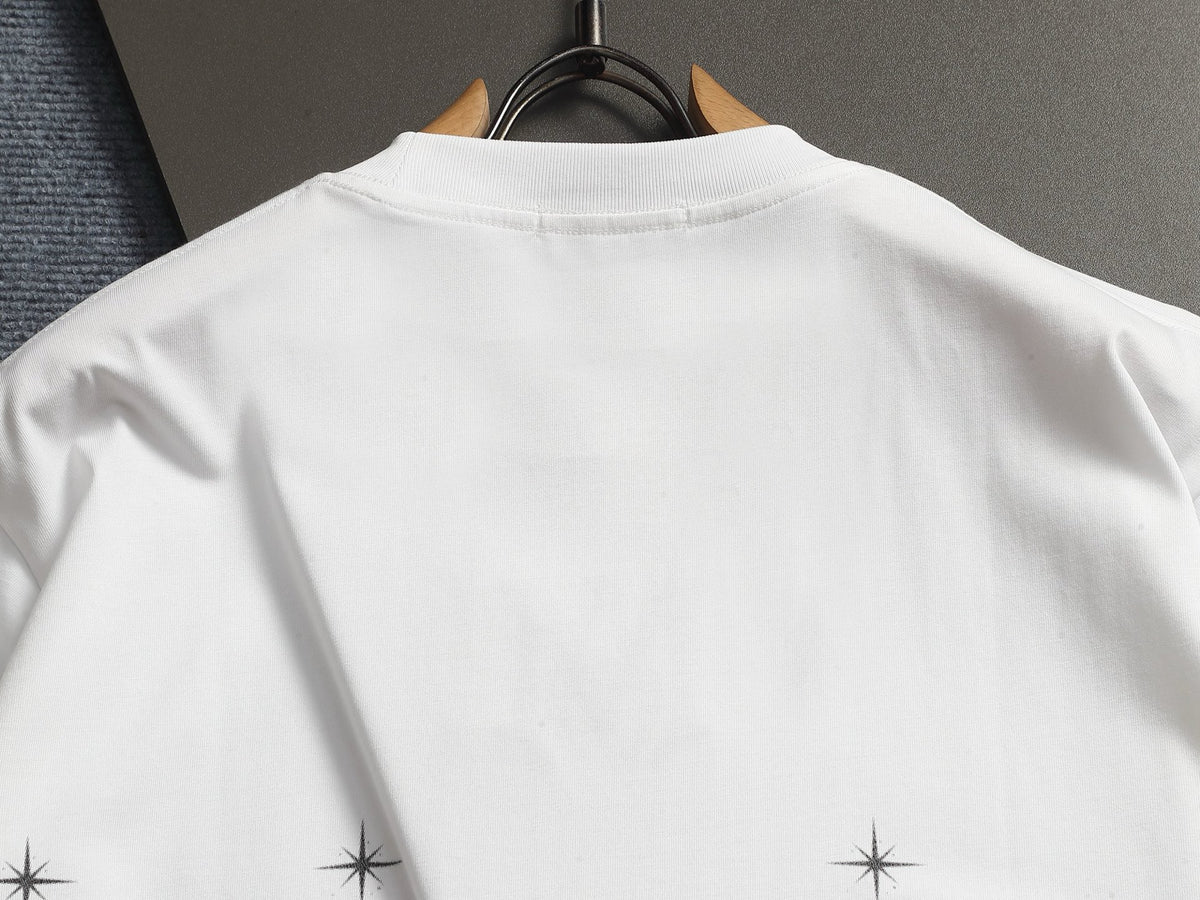 AMIRI MA Logo Gradient Starburst Print Crew Neck Short‑Sleeve T‑Shirt