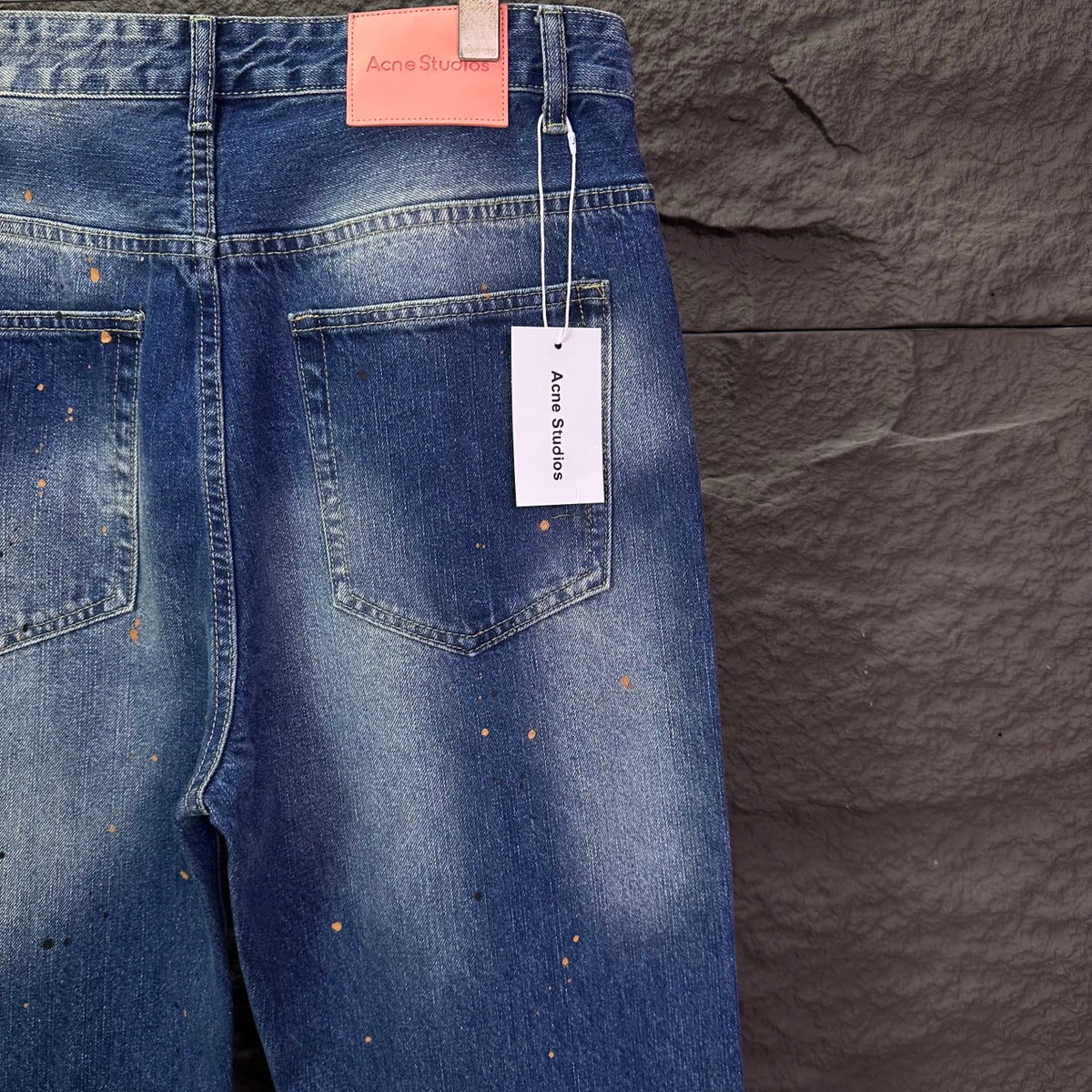 Acne Studios Paint‑Splatter Distressed Straight‑Leg Jeans