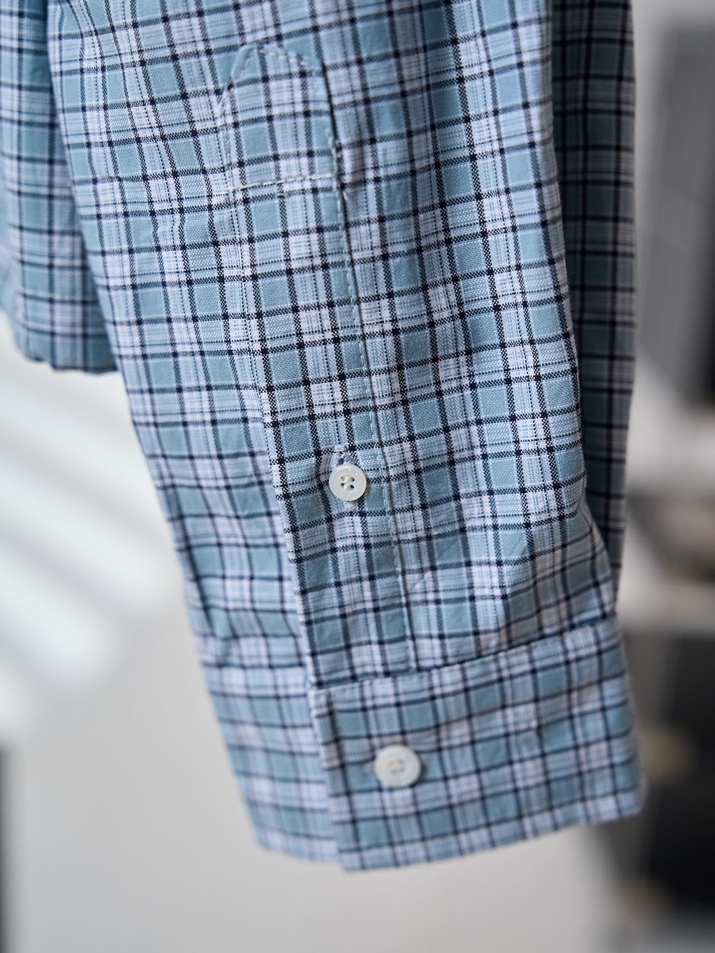 Acne Studios Blue Gingham Zip‑Up Hooded Jacket