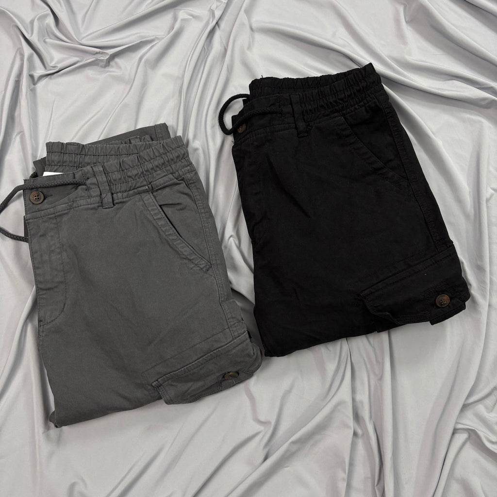 Stone Island Garment-Washed Cargo Jogger Pants with Compass Badge