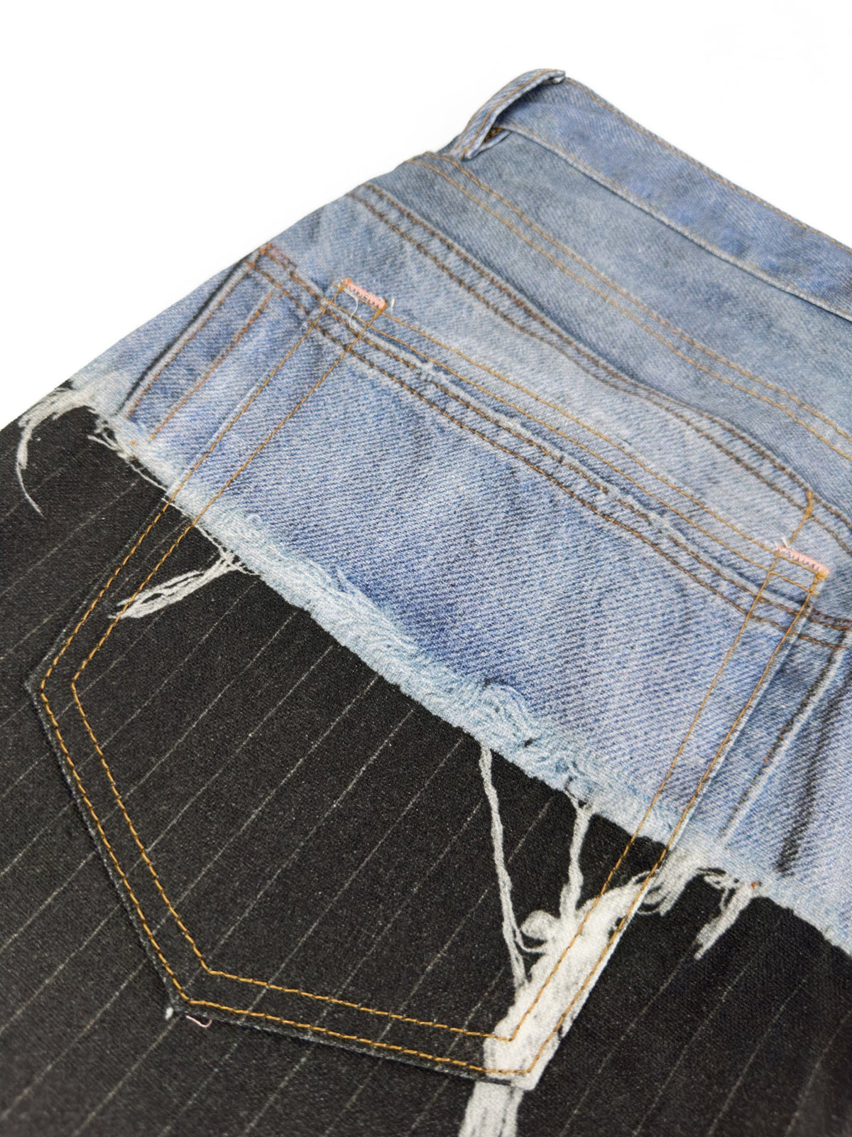 Acne Studios Patchwork Distressed Wide‑Leg Jeans