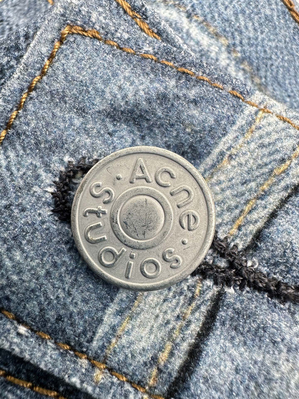 Acne Studios Distressed Knee‑Length Denim Shorts
