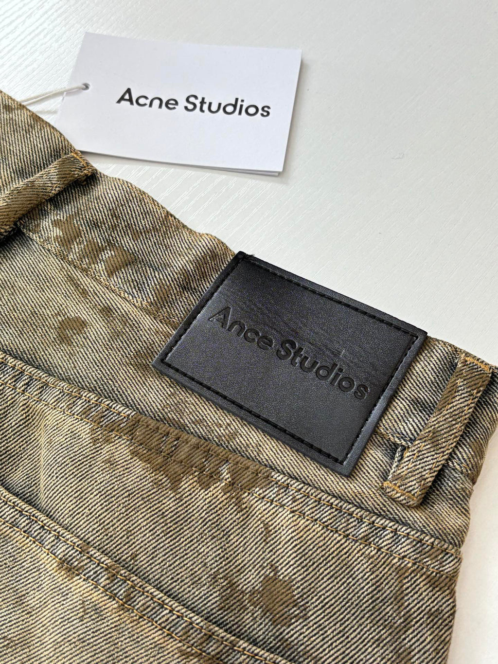 Acne Studios Vintage Distressed‑Print Wide‑Leg Jeans