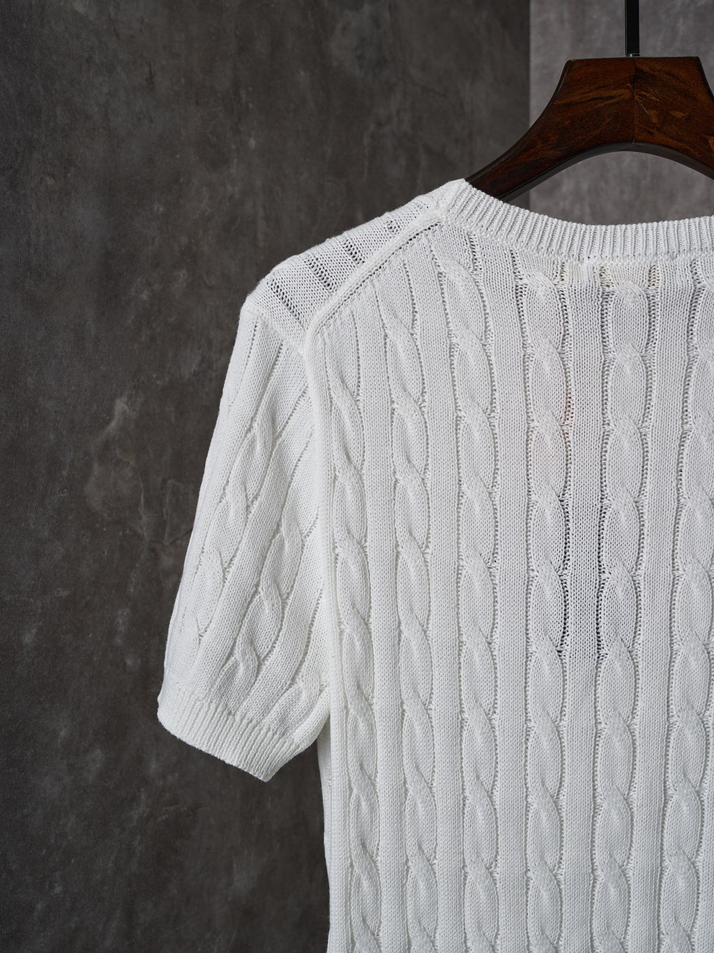 Ralph Lauren Men's Cable‑Knit Crew‑Neck Short‑Sleeve Sweater