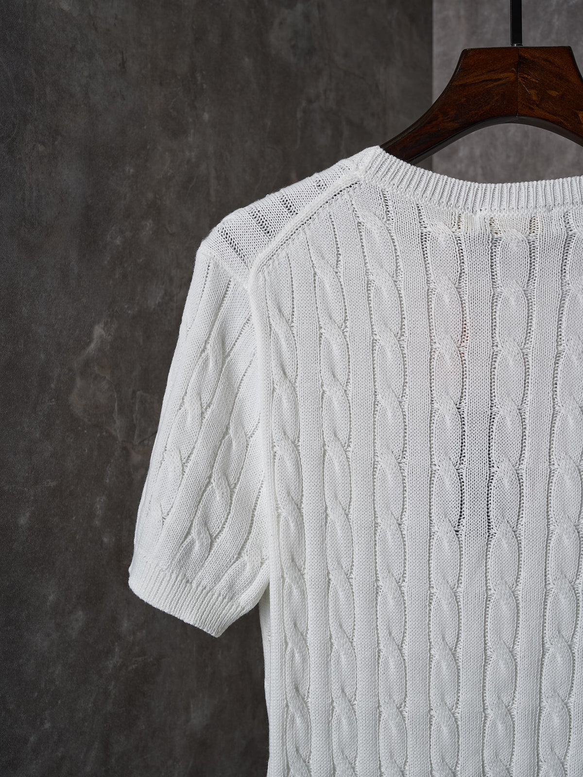 Ralph Lauren Men's Cable‑Knit Crew‑Neck Short‑Sleeve Sweater