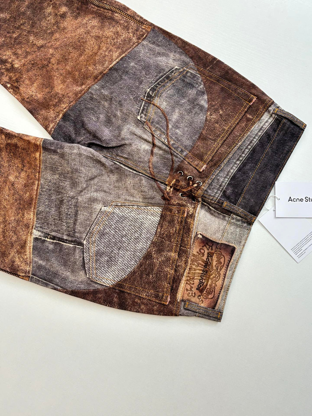Acne Studios Multi‑Texture Washed Wide‑Leg Jeans