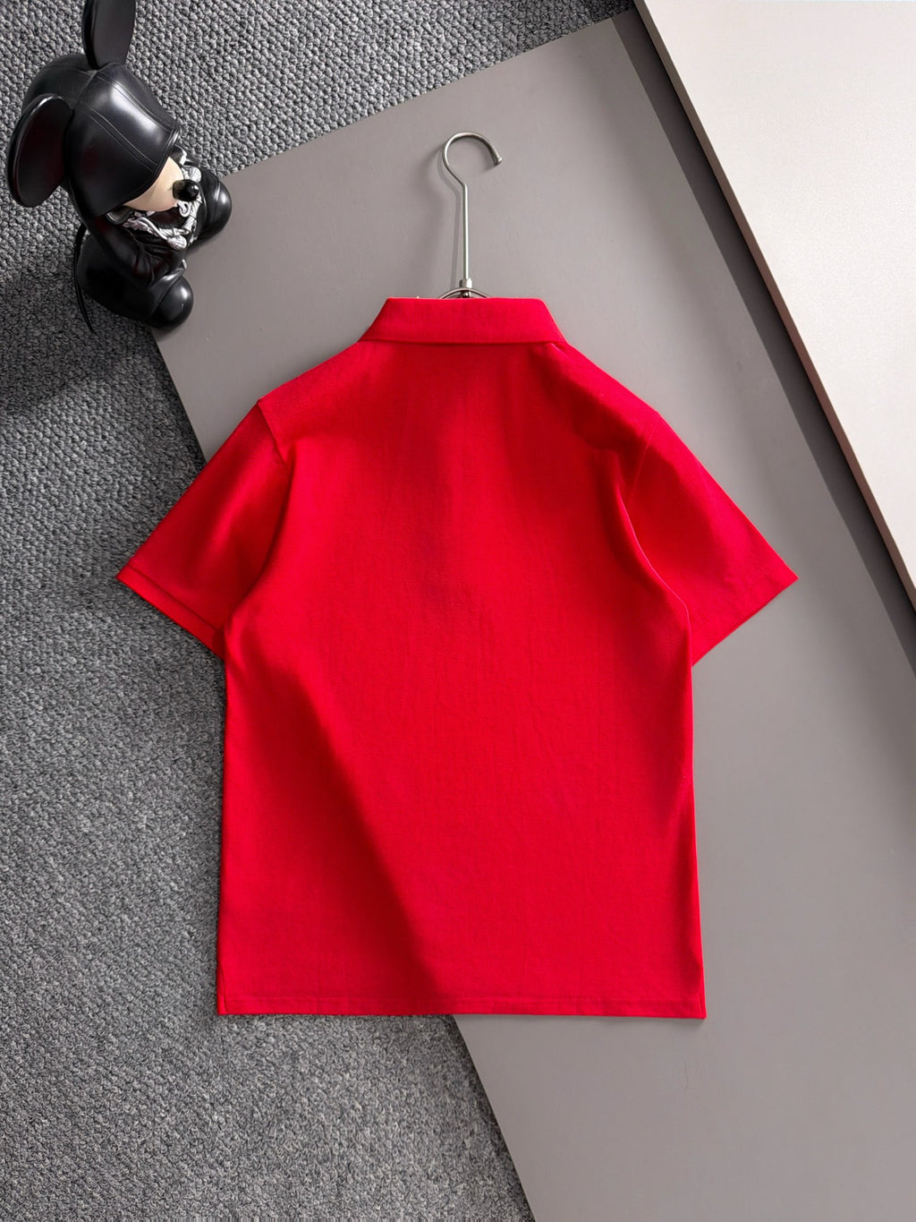 Kids Pique Knit Short‑Sleeve Polo Shirt Small Horse Embroidery Solid Red Casual Top