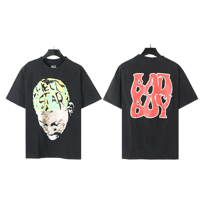 Vintage Washed Oversized Graphic Tee – Unisex American Streetwear