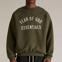 FOG Essentials 480GSM Heavyweight Printed Crewneck Sweatshirt – 2024FW American Streetwear