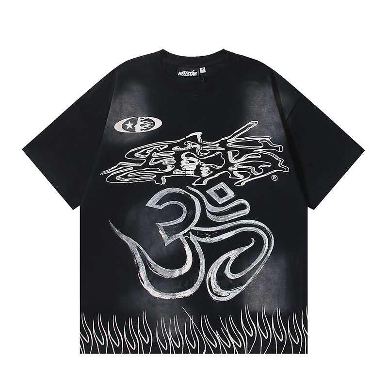HELLSTAR Washed Vintage Graphic Tee — Unisex Oversized Streetwear