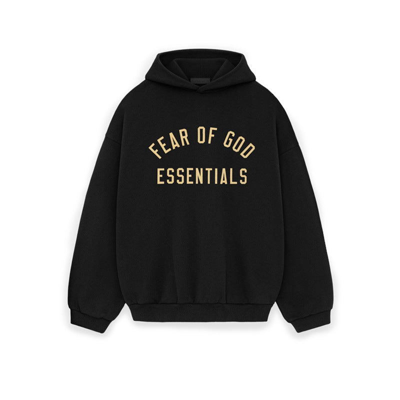 FOG Essentials Letter Print Heavy Fleece Pullover Hoodie – 2024FW Unisex High Street