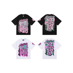 HELLSTAR Hip-Hop Graphic Letter Print Streetwear Oversized Cotton Tee