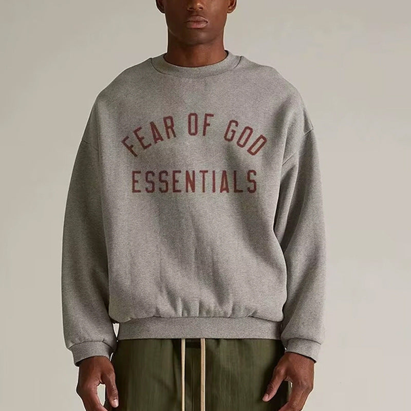 FOG Essentials 480GSM Heavyweight Printed Crewneck Sweatshirt – 2024FW American Streetwear