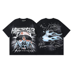 HELLSTAR Washed Vintage Graphic Tee — Unisex Oversized Streetwear