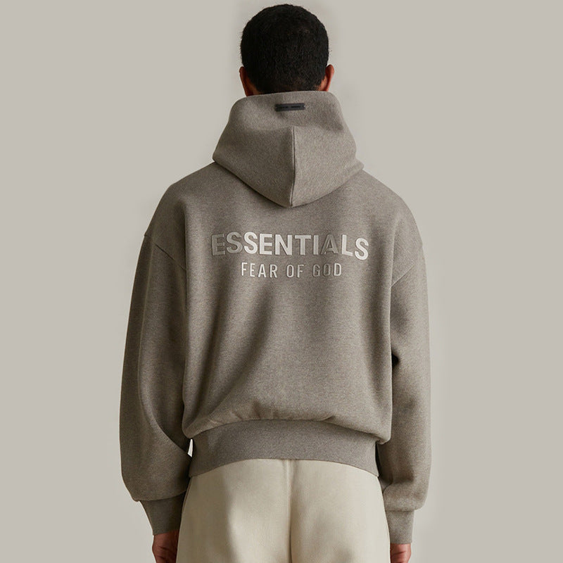 FOG Essentials Heavyweight Metallic Heat Transfer Pullover Hoodie – Spring 2025 American Streetwear