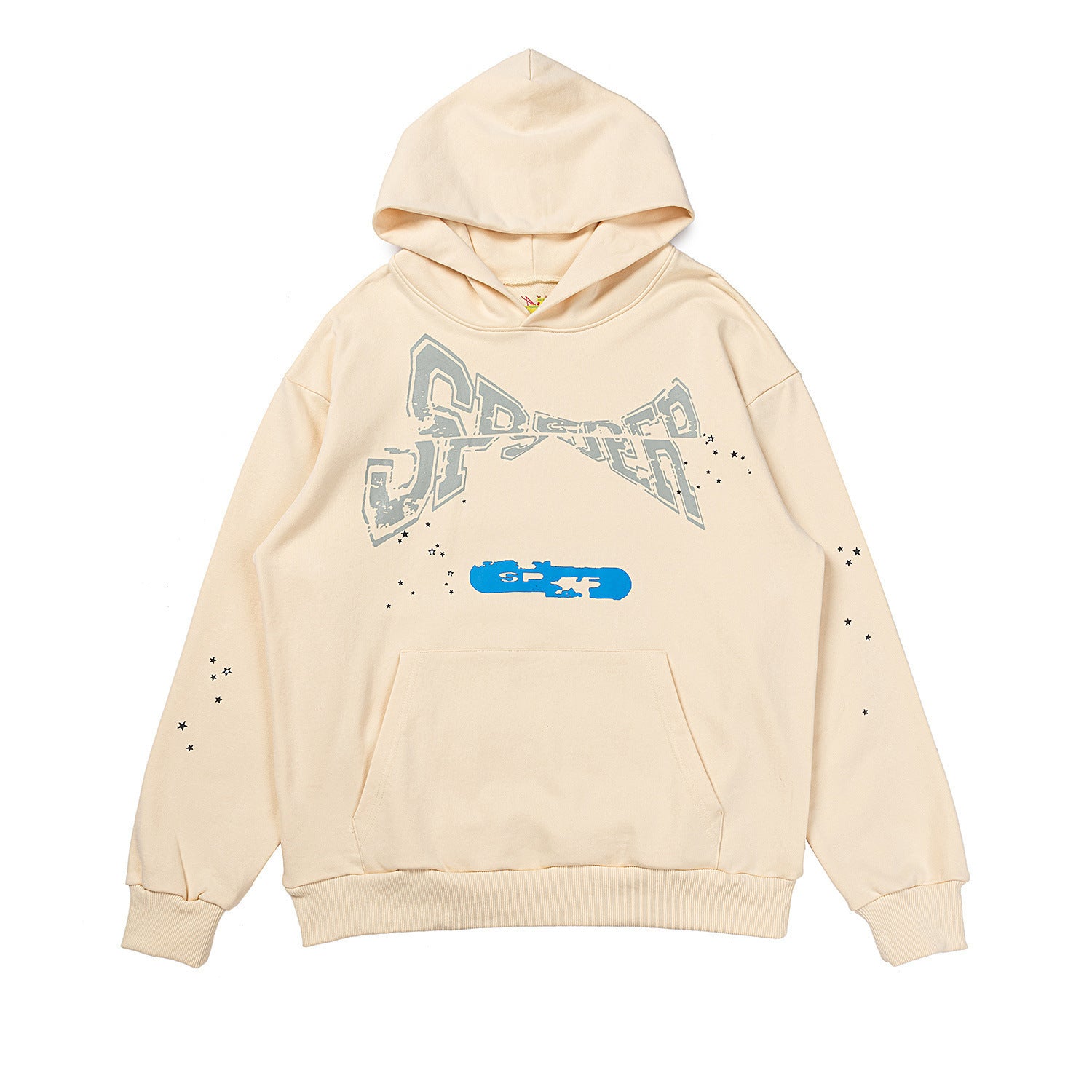 25ss High Quality SP5DER American Streetwear Rhinestone Foam Letter Spider Web Hoodie (Unisex)