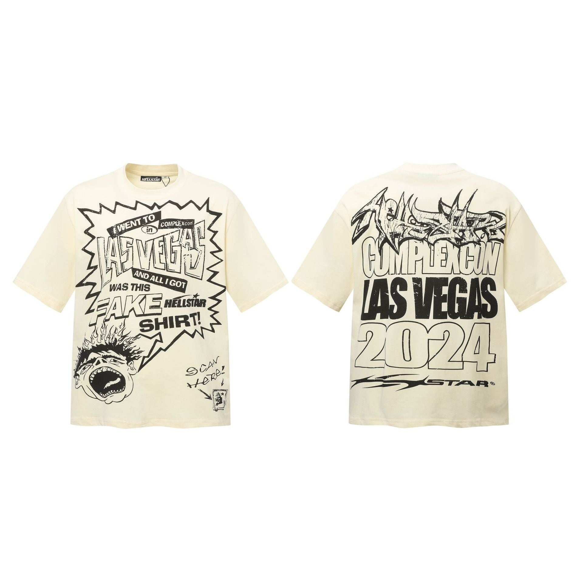 HELL Vintage Washed Graphic Tee – Oversized Unisex Short Sleeve T-Shirt