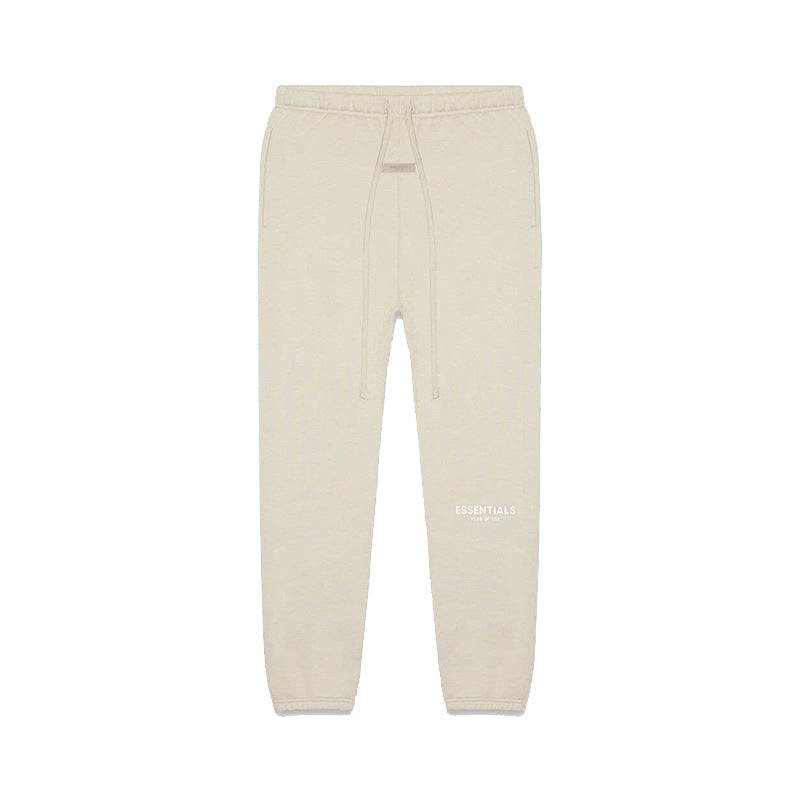 FOG Essentials White Flocked Print Fleece Sweatpants – 2022SS American Streetwear