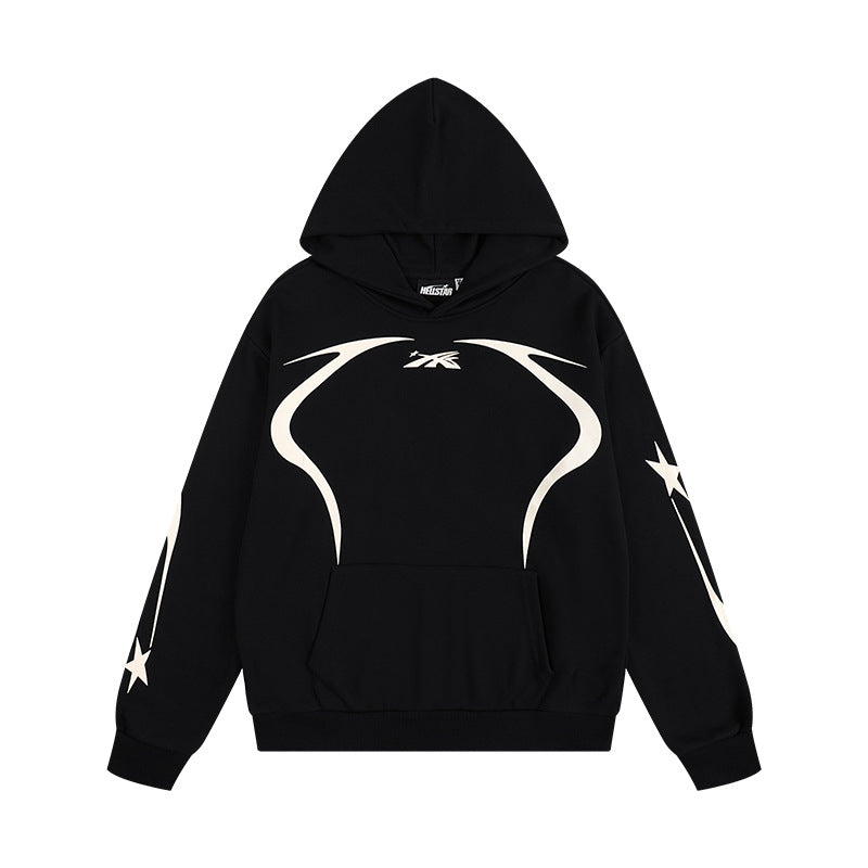 HELLSTAR 25SS American Streetwear Heavyweight Terry Graphic Hoodie & Sweatpants Set