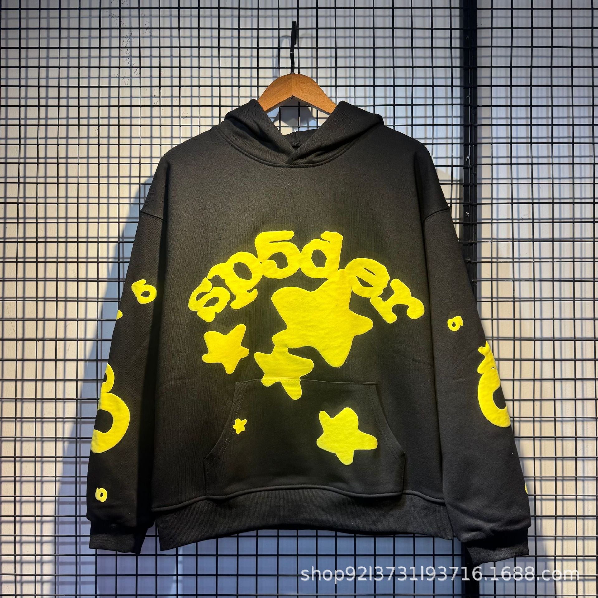 Sp5der 555555 Rhinestone Bubble Letter Spider Web Hoodie & Sweatpants