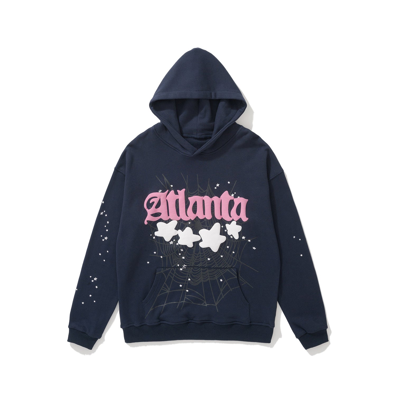 Sp5der 555555 Rhinestone Bubble Letter Spider Web Hoodie & Sweatpants